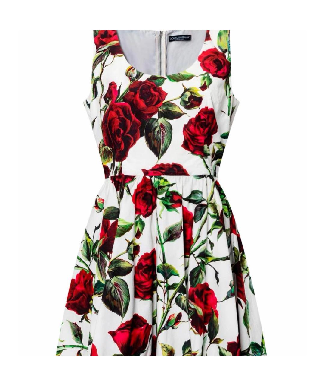 DOLCE&GABBANA Белое хлопковое коктейльное платье, фото 3