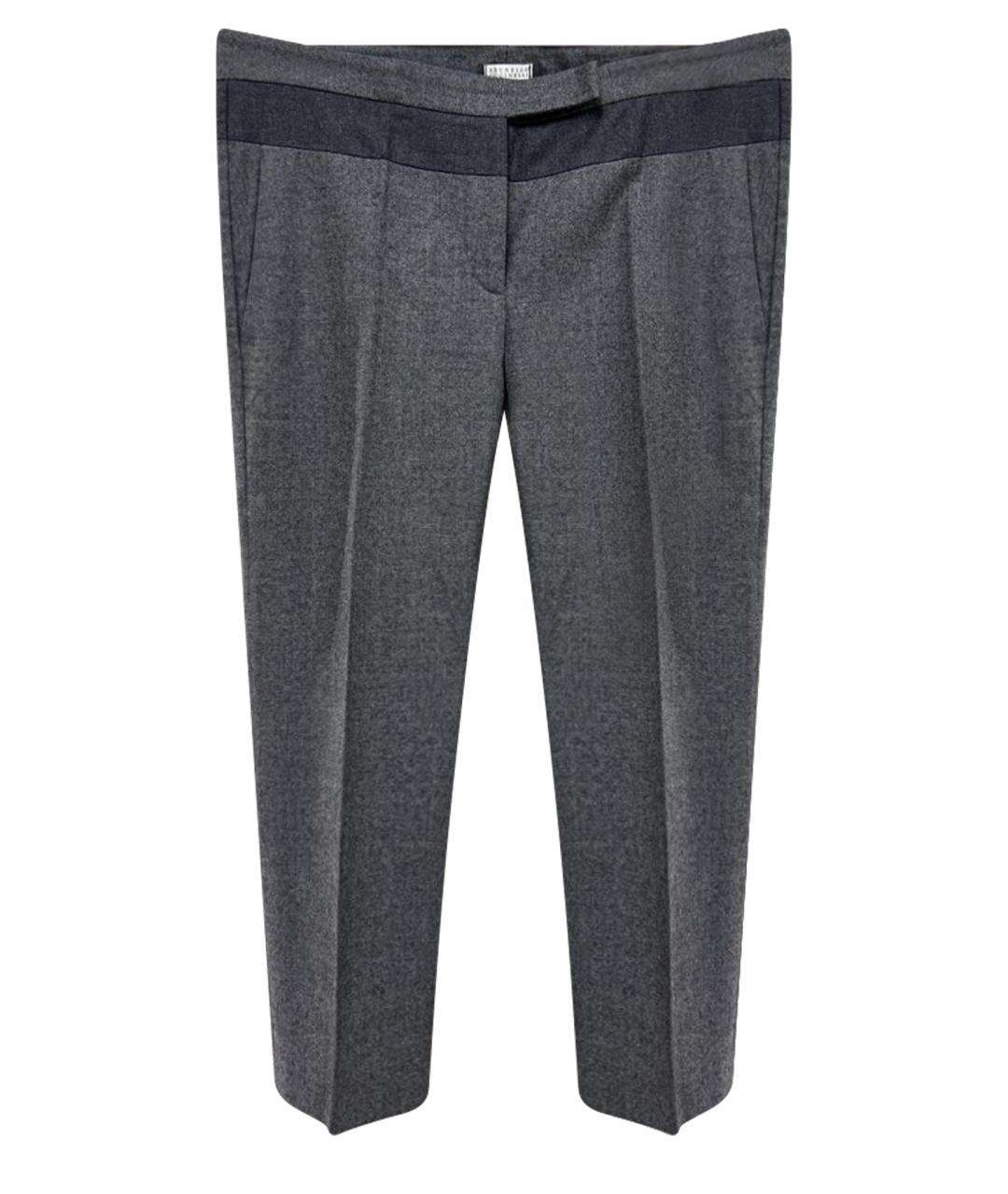 BRUNELLO CUCINELLI Серые прямые брюки, фото 1
