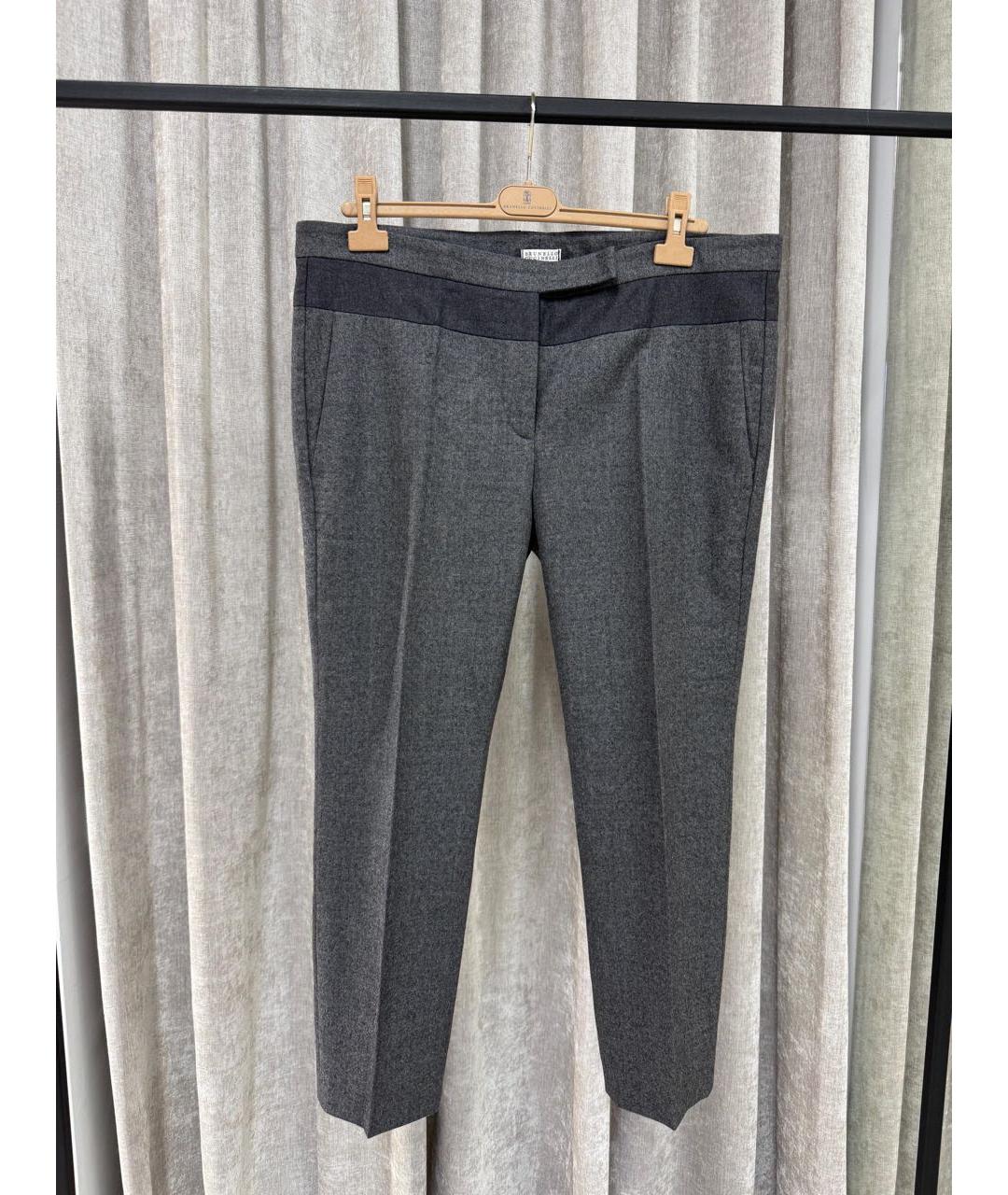 BRUNELLO CUCINELLI Серые прямые брюки, фото 3