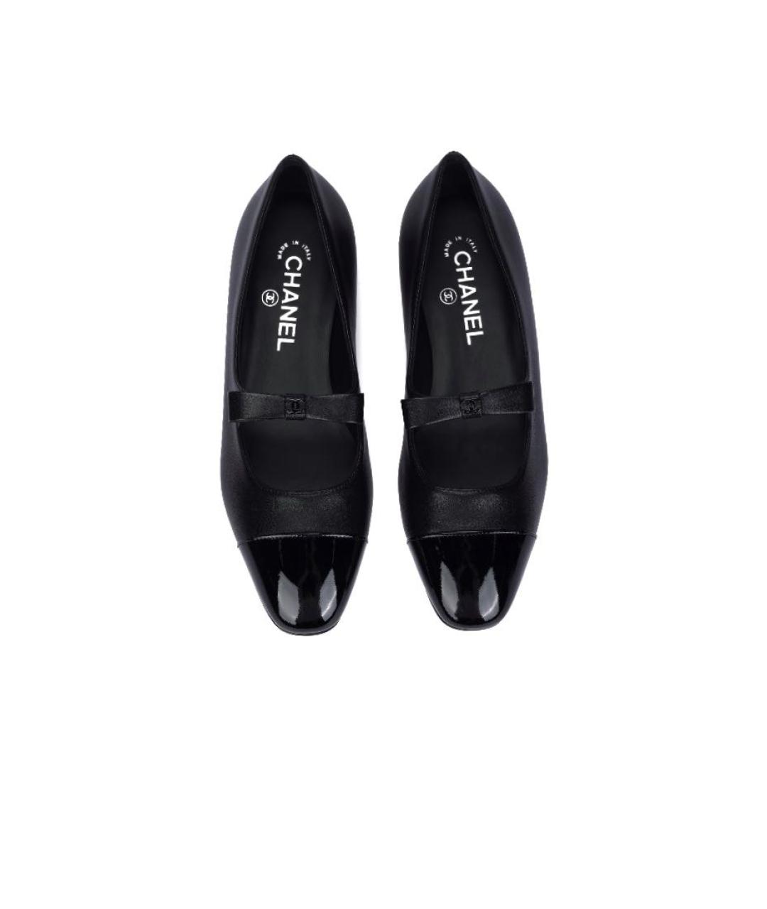 CHANEL Черные кожаные балетки, фото 2