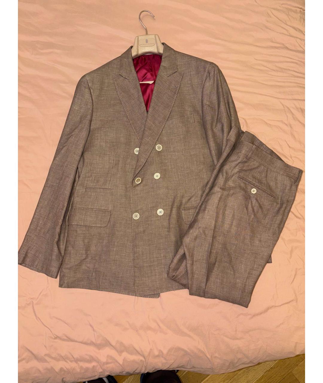 BRUNELLO CUCINELLI Коричневый классический костюм, фото 3