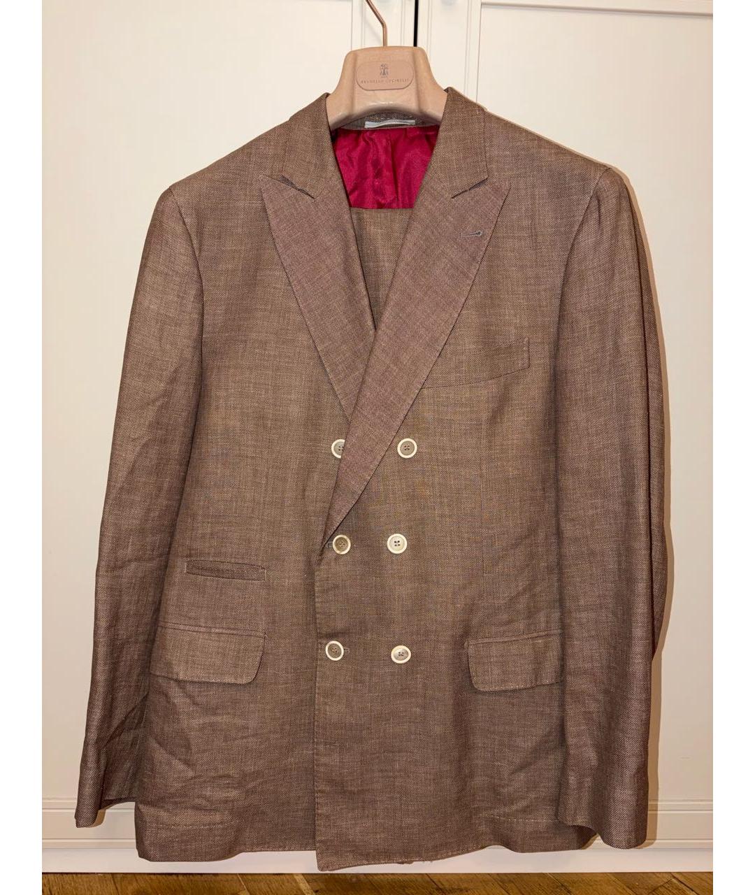BRUNELLO CUCINELLI Коричневый классический костюм, фото 7