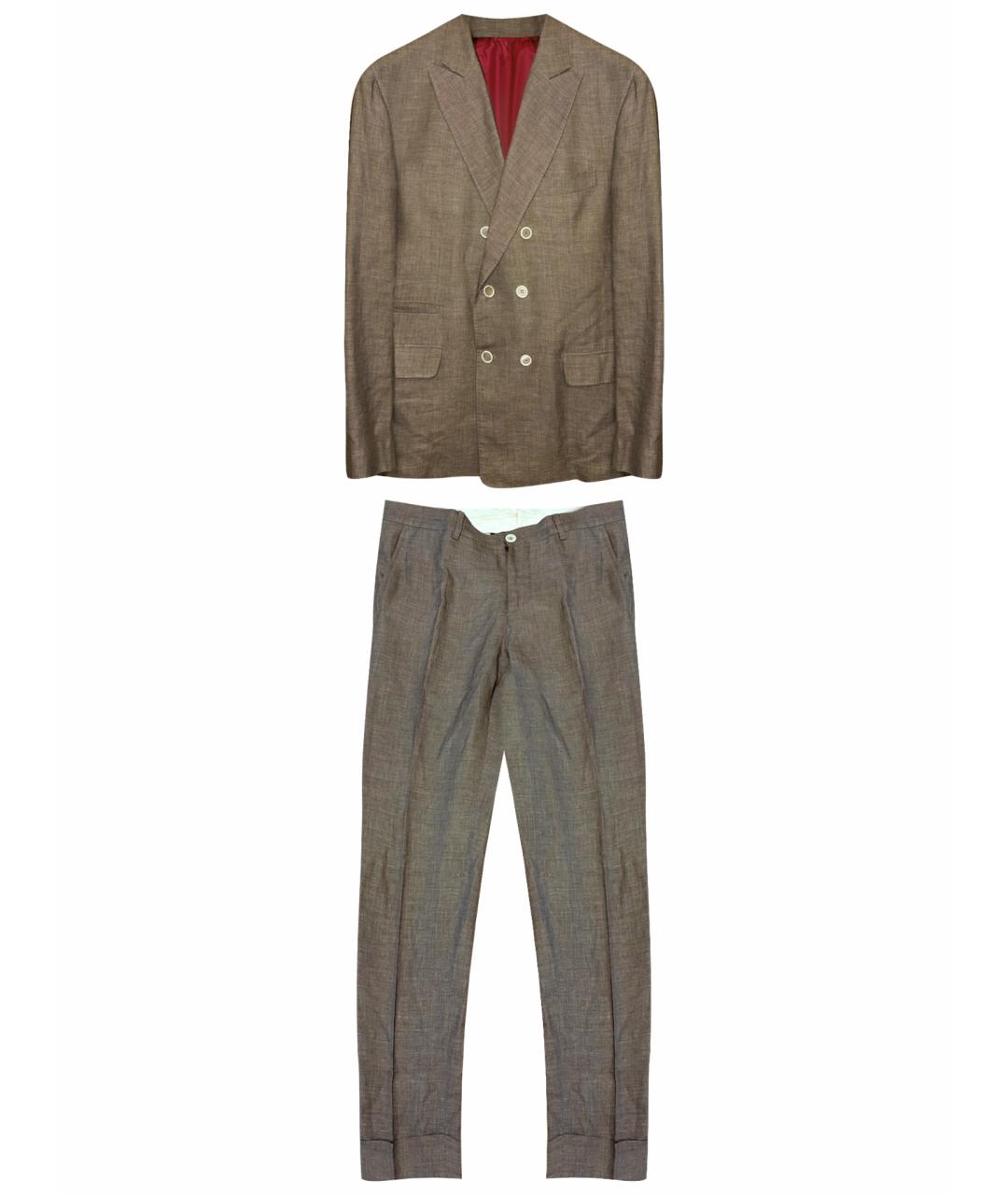 BRUNELLO CUCINELLI Коричневый классический костюм, фото 1