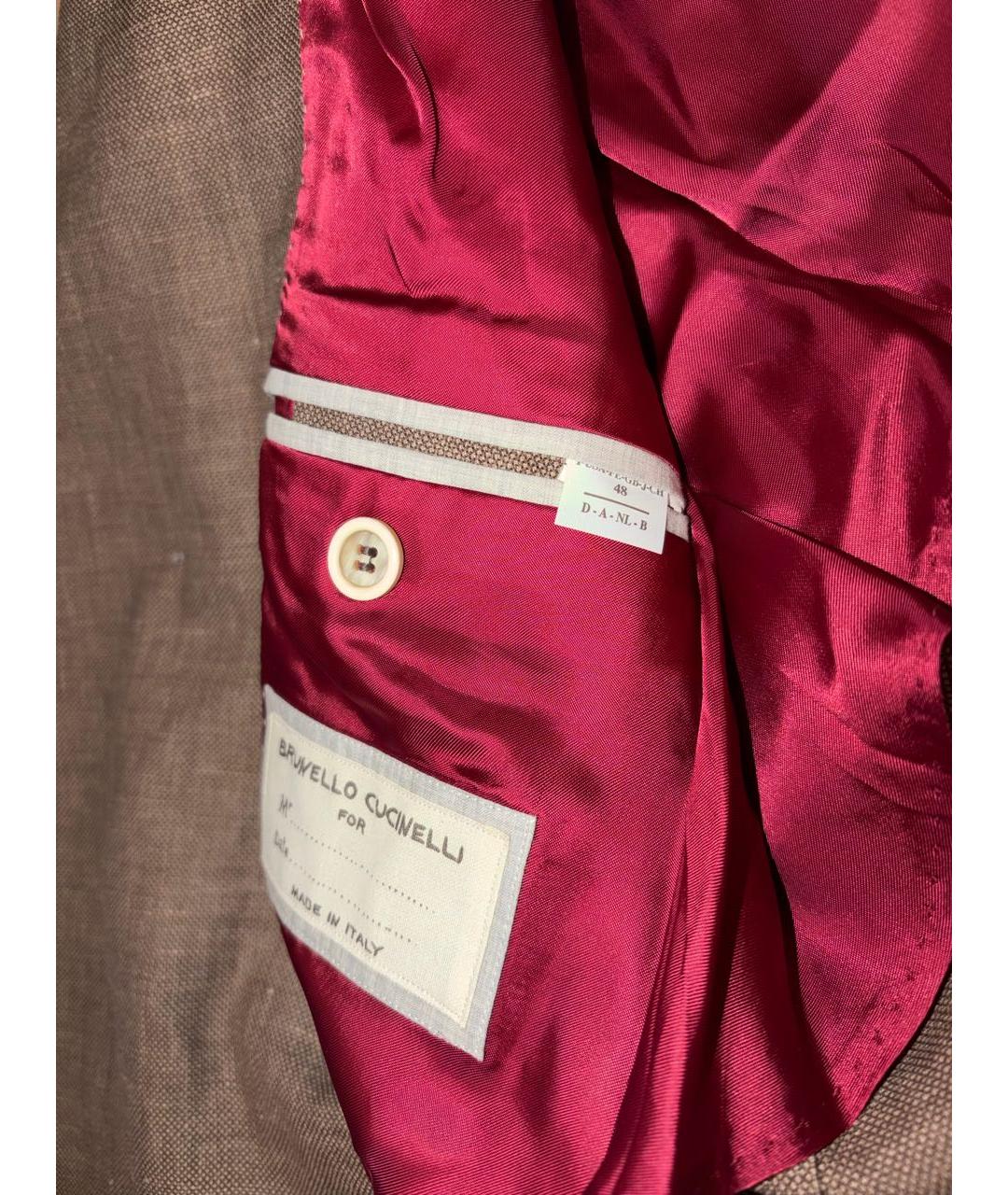 BRUNELLO CUCINELLI Коричневый классический костюм, фото 6