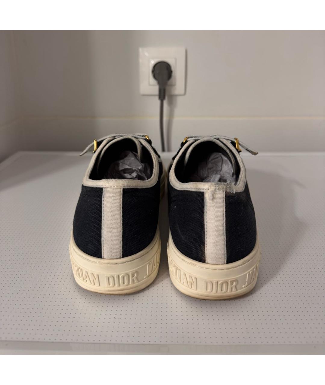CHRISTIAN DIOR Черные текстильные кеды, фото 4
