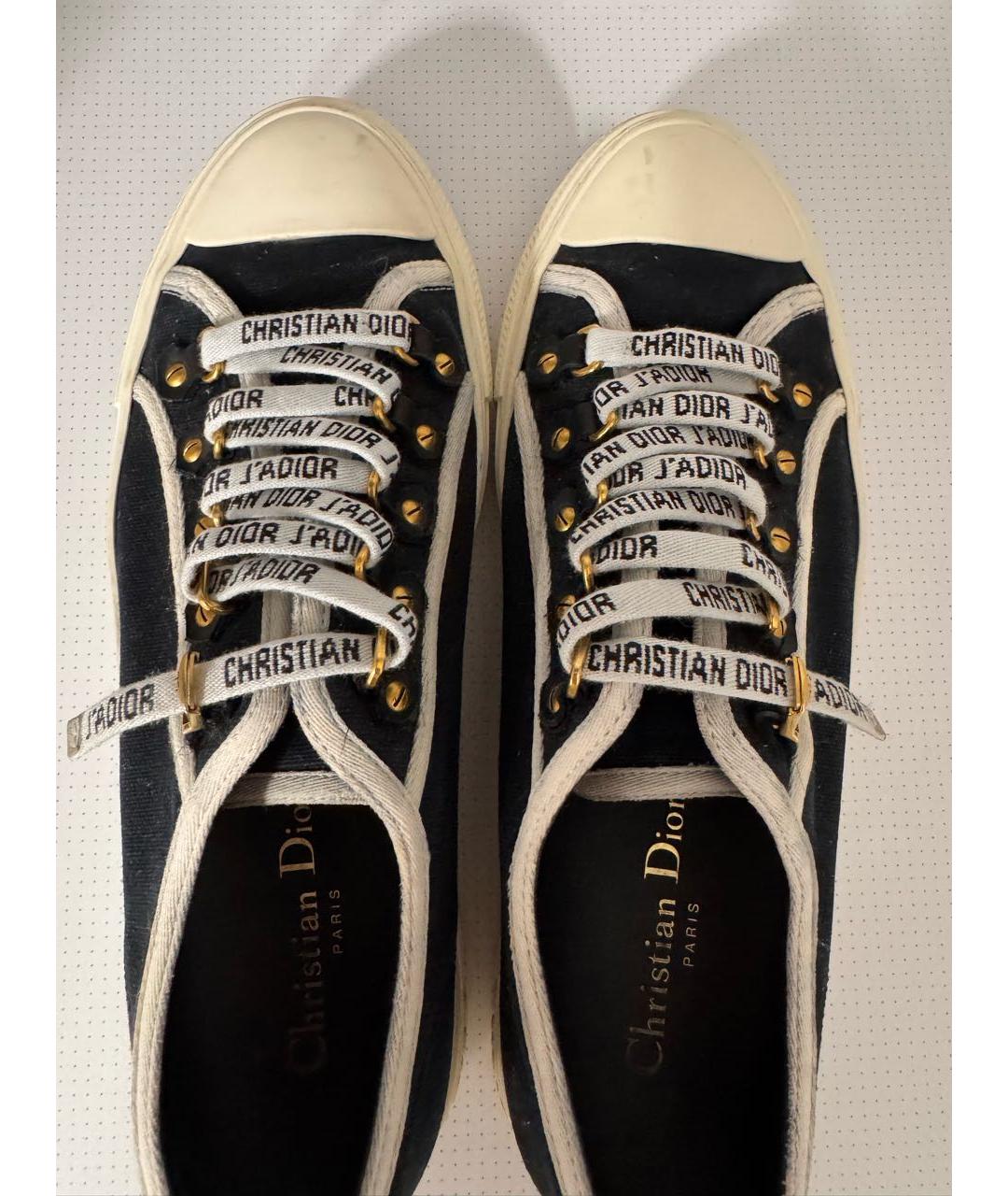 CHRISTIAN DIOR Черные текстильные кеды, фото 8