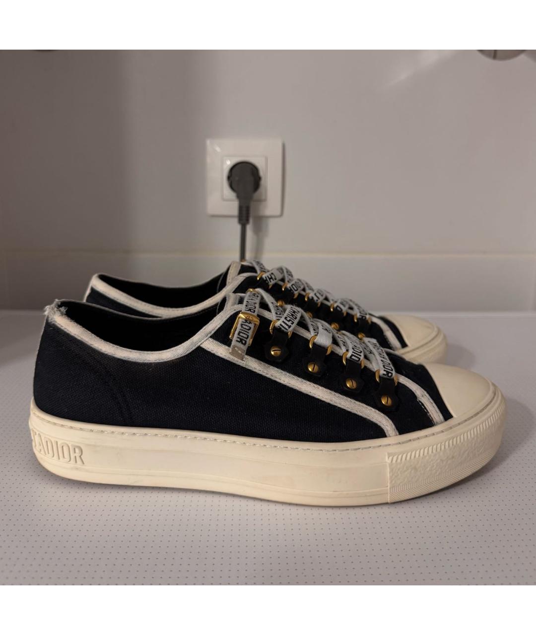 CHRISTIAN DIOR Черные текстильные кеды, фото 6