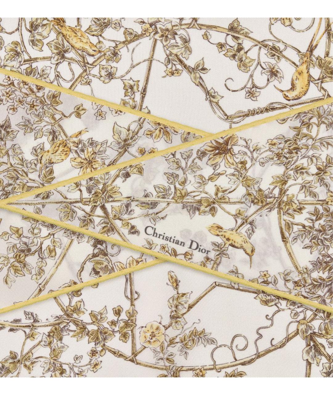 CHRISTIAN DIOR Белый шелковый платок, фото 2