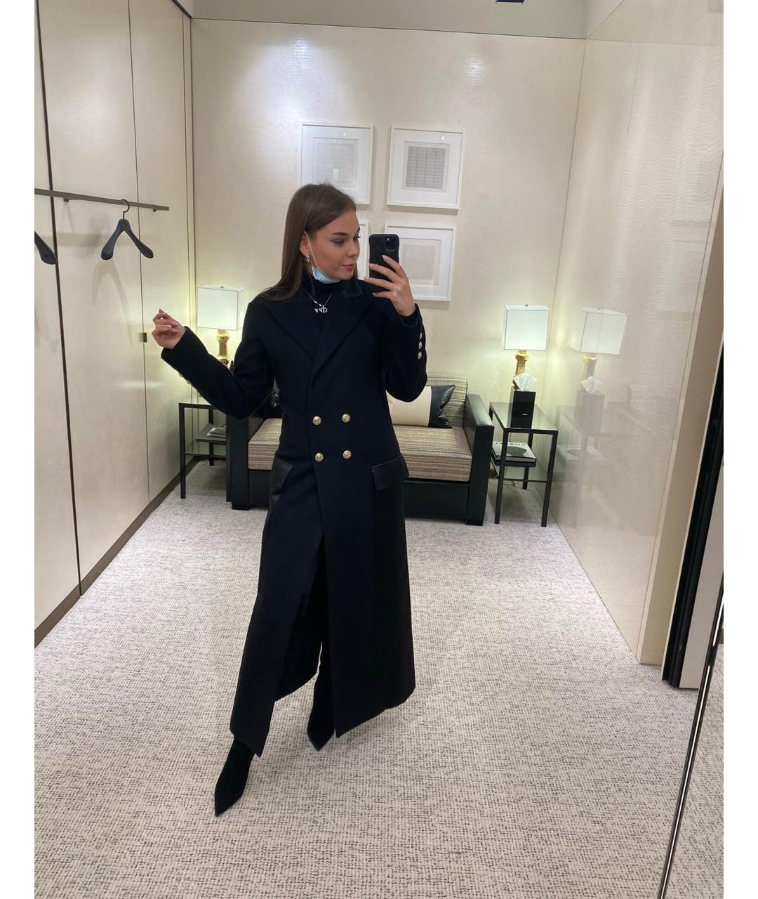 CHANEL Черное шерстяное пальто, фото 2