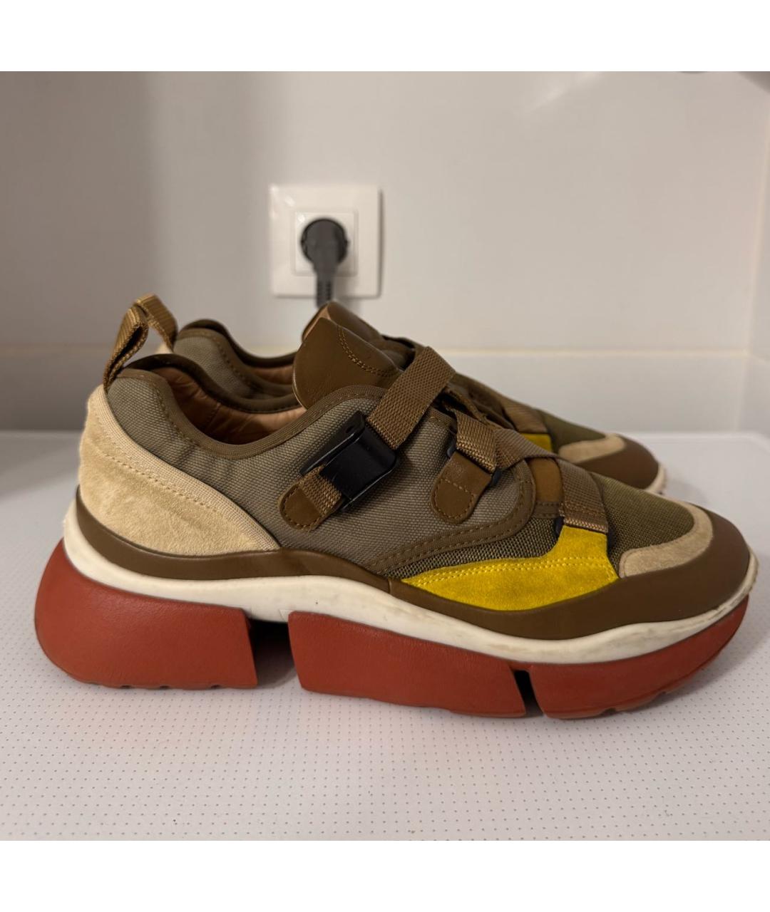 CHLOE Коричневые текстильные кроссовки, фото 8