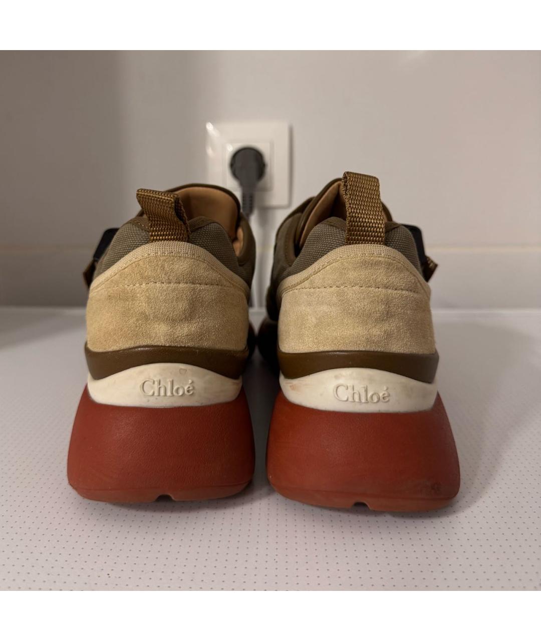 CHLOE Коричневые текстильные кроссовки, фото 4