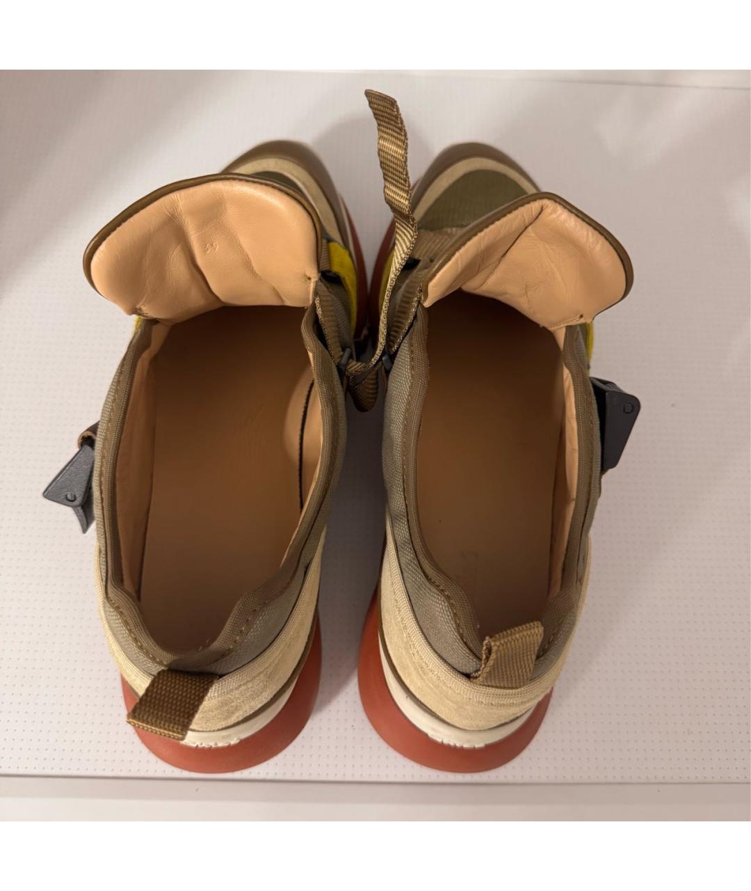 CHLOE Коричневые текстильные кроссовки, фото 5