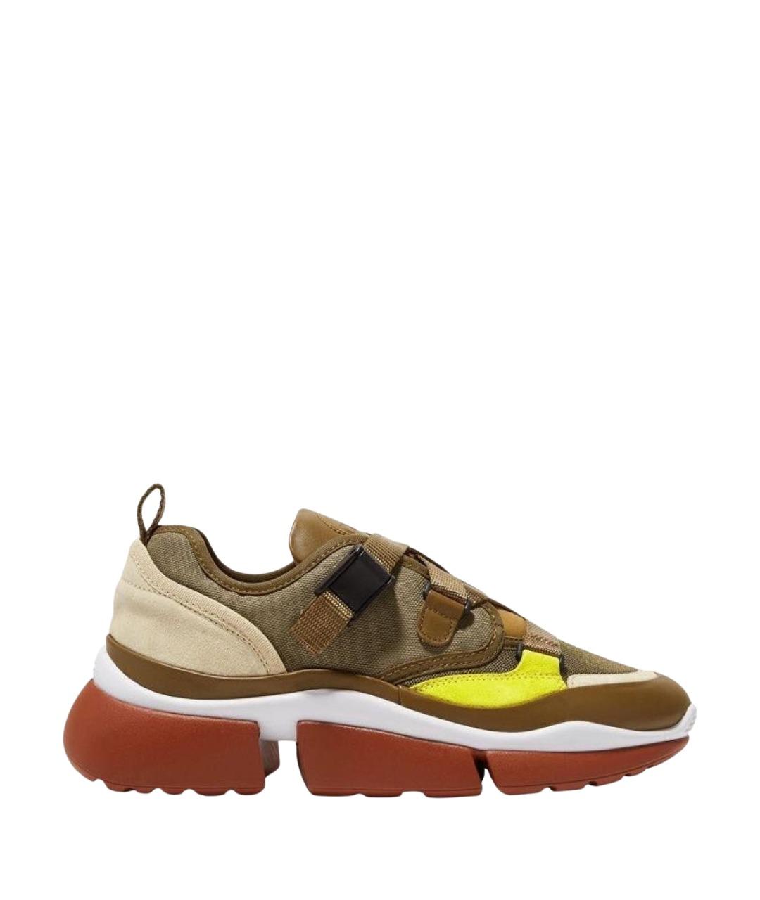 CHLOE Коричневые текстильные кроссовки, фото 1