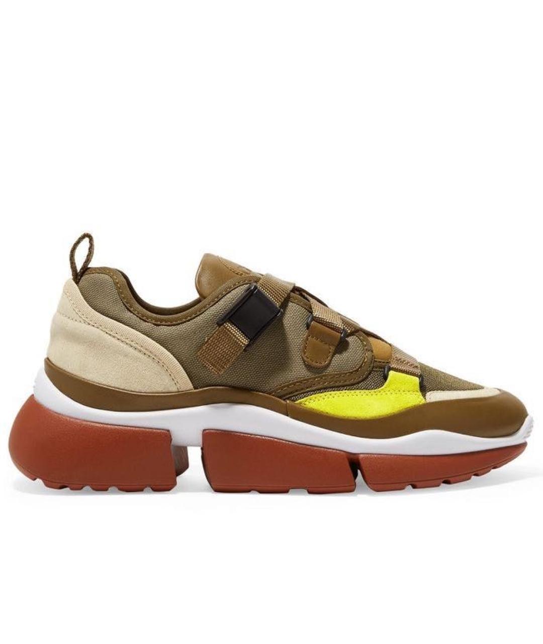 CHLOE Коричневые текстильные кроссовки, фото 9