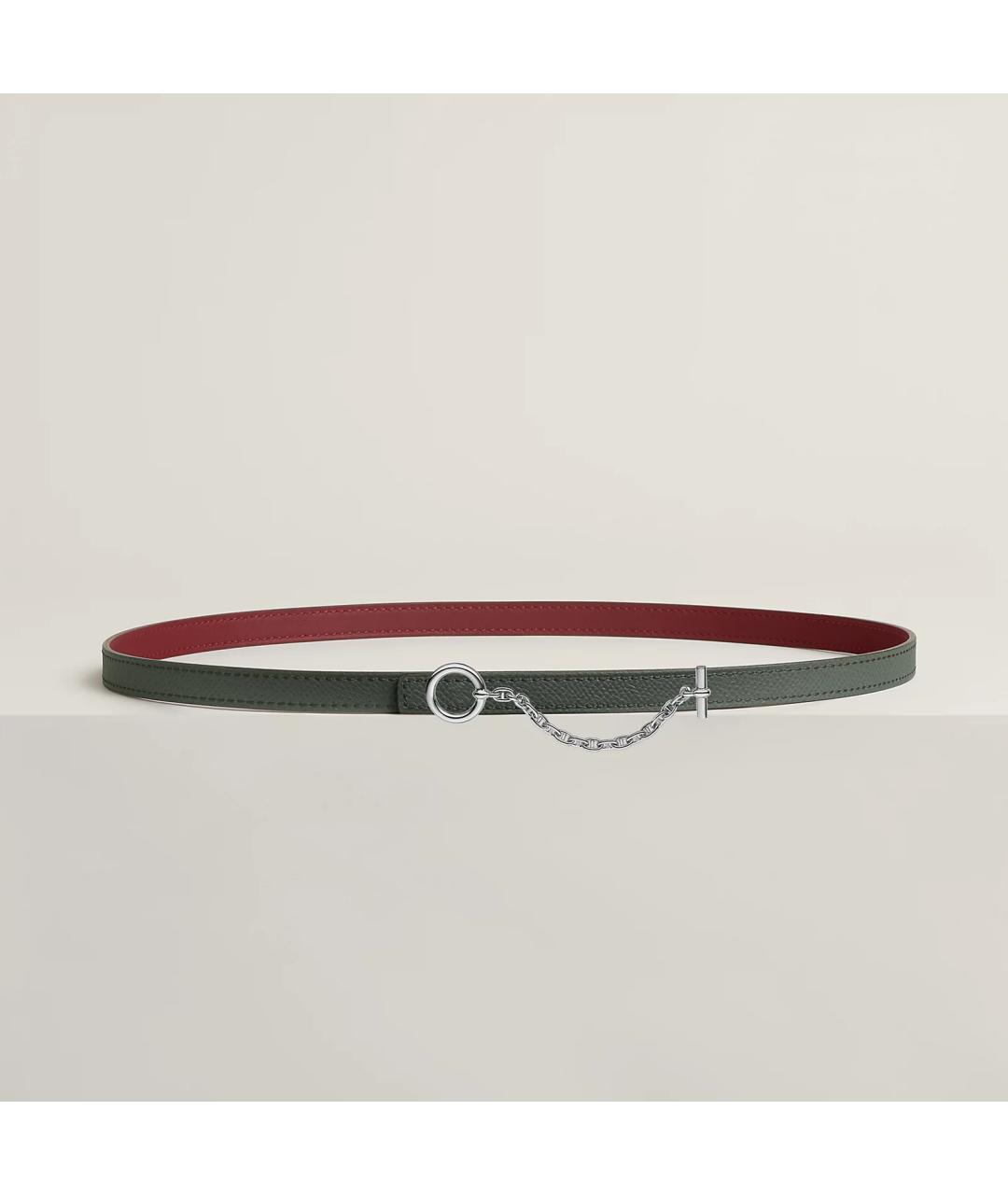 HERMES Бордовый кожаный ремень, фото 2