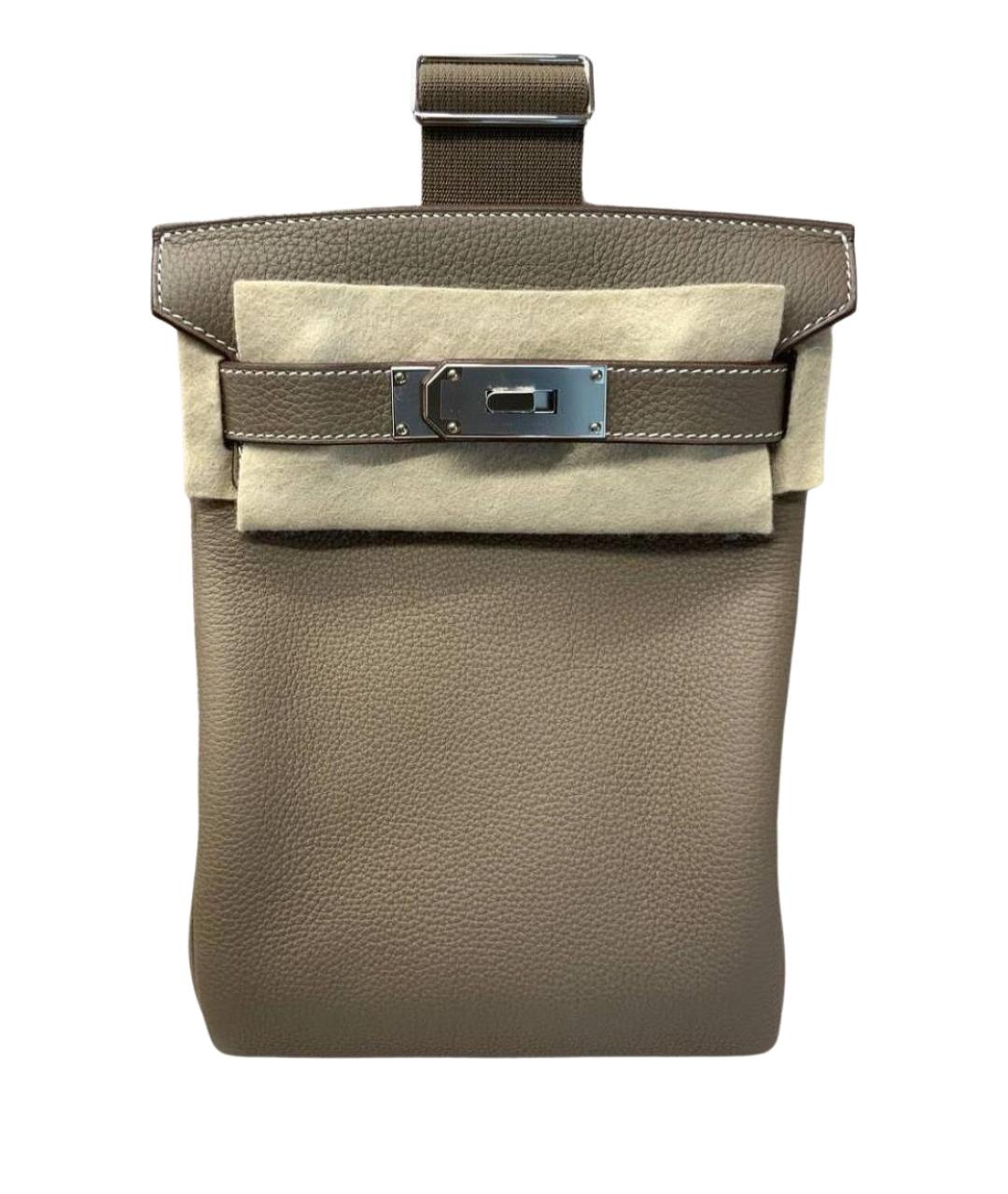 HERMES Бежевая кожаная сумка на плечо, фото 1