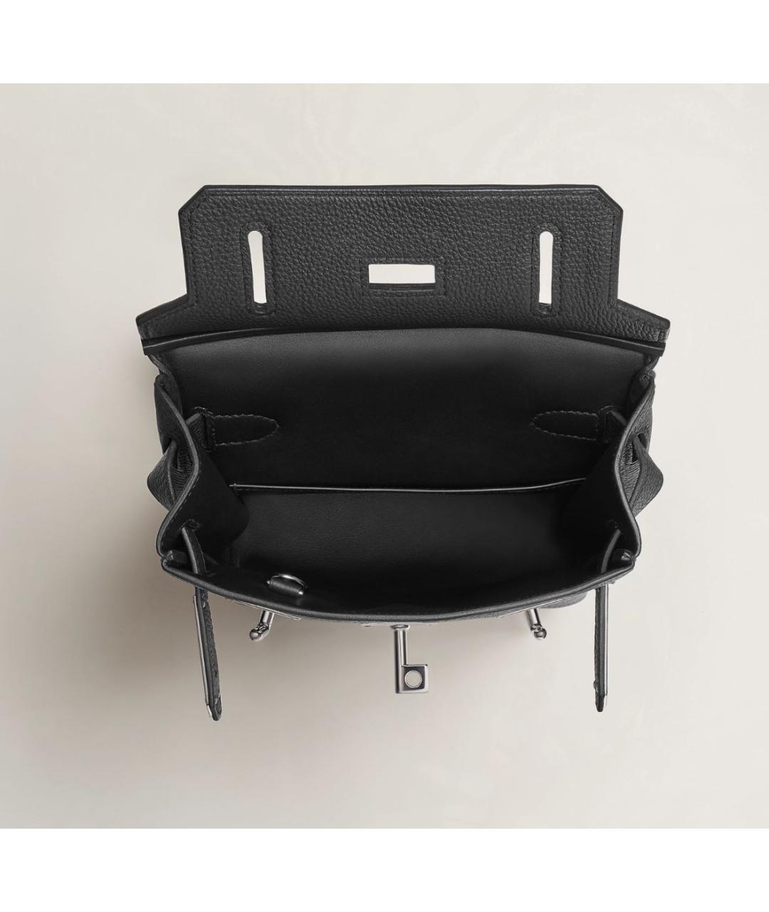 HERMES Черная кожаная сумка на плечо, фото 5