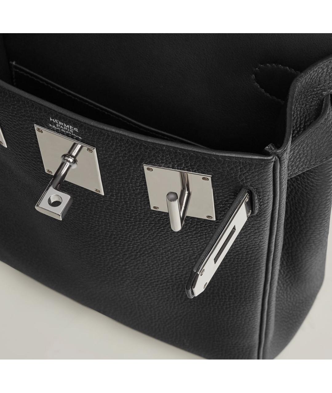 HERMES Черная кожаная сумка на плечо, фото 6