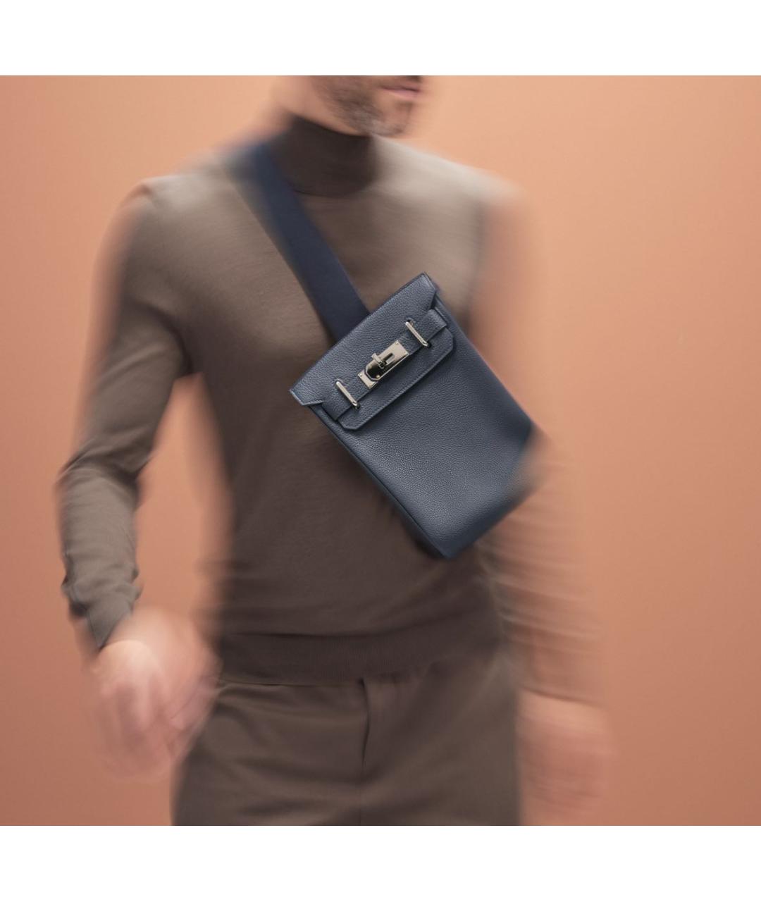 HERMES Черная кожаная сумка на плечо, фото 7