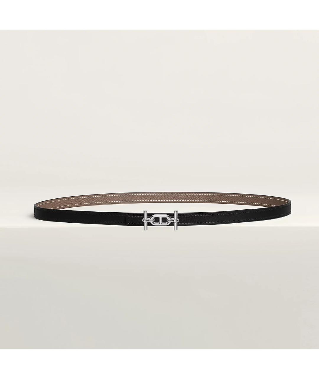 HERMES Черный кожаный ремень, фото 3