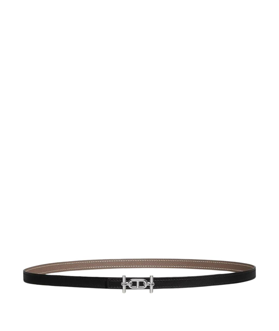 HERMES Черный кожаный ремень, фото 1