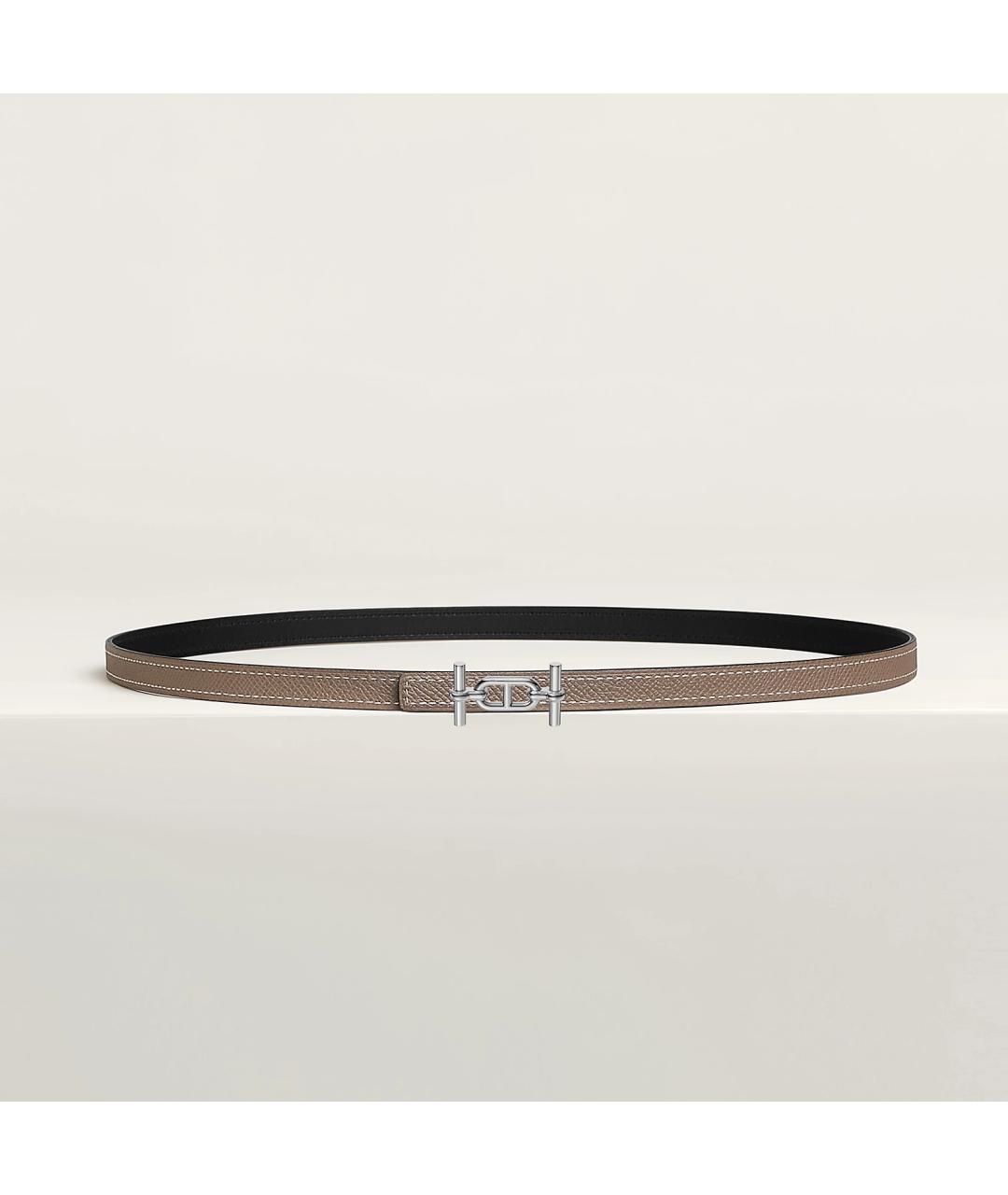 HERMES Черный кожаный ремень, фото 2