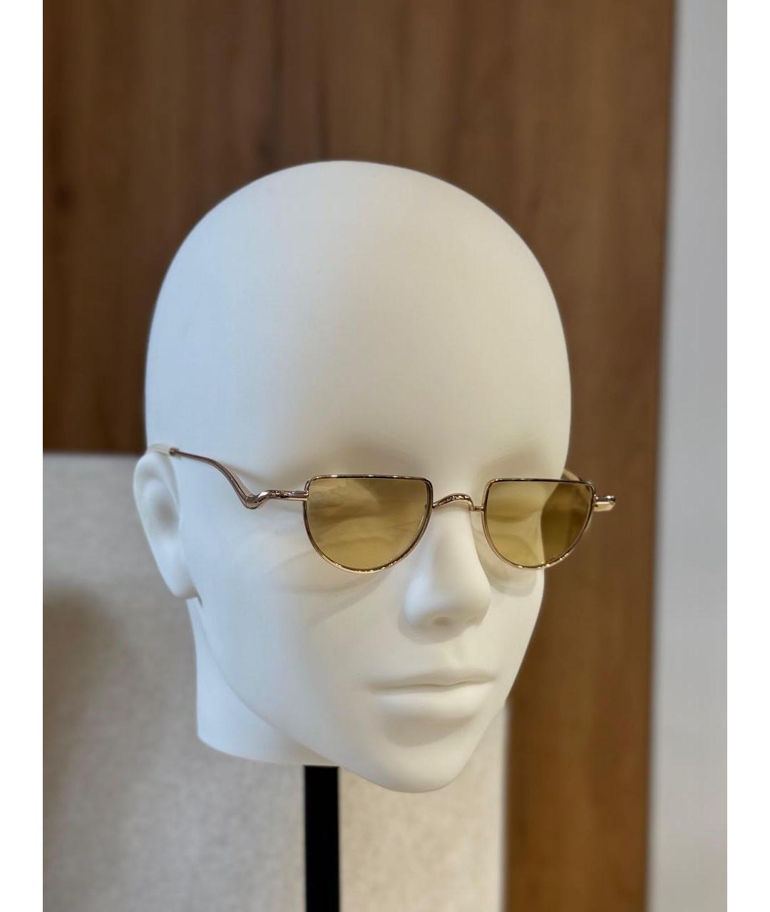 CHLOE Золотые металлические солнцезащитные очки, фото 2