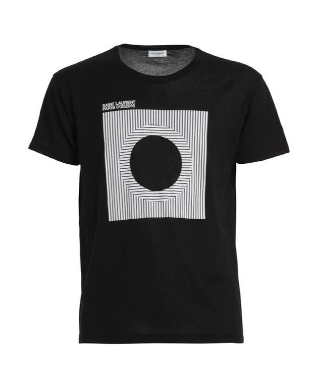 SAINT LAURENT Черная хлопковая футболка, фото 1