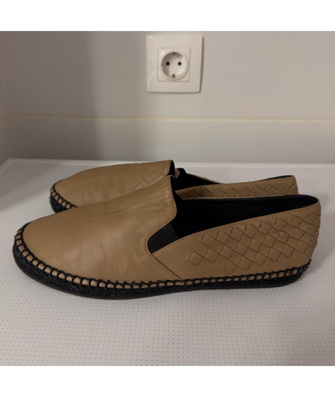 BOTTEGA VENETA Коричневые кожаные эспадрильи, фото 2
