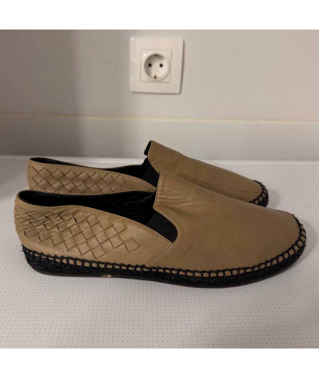 BOTTEGA VENETA Коричневые кожаные эспадрильи, фото 9