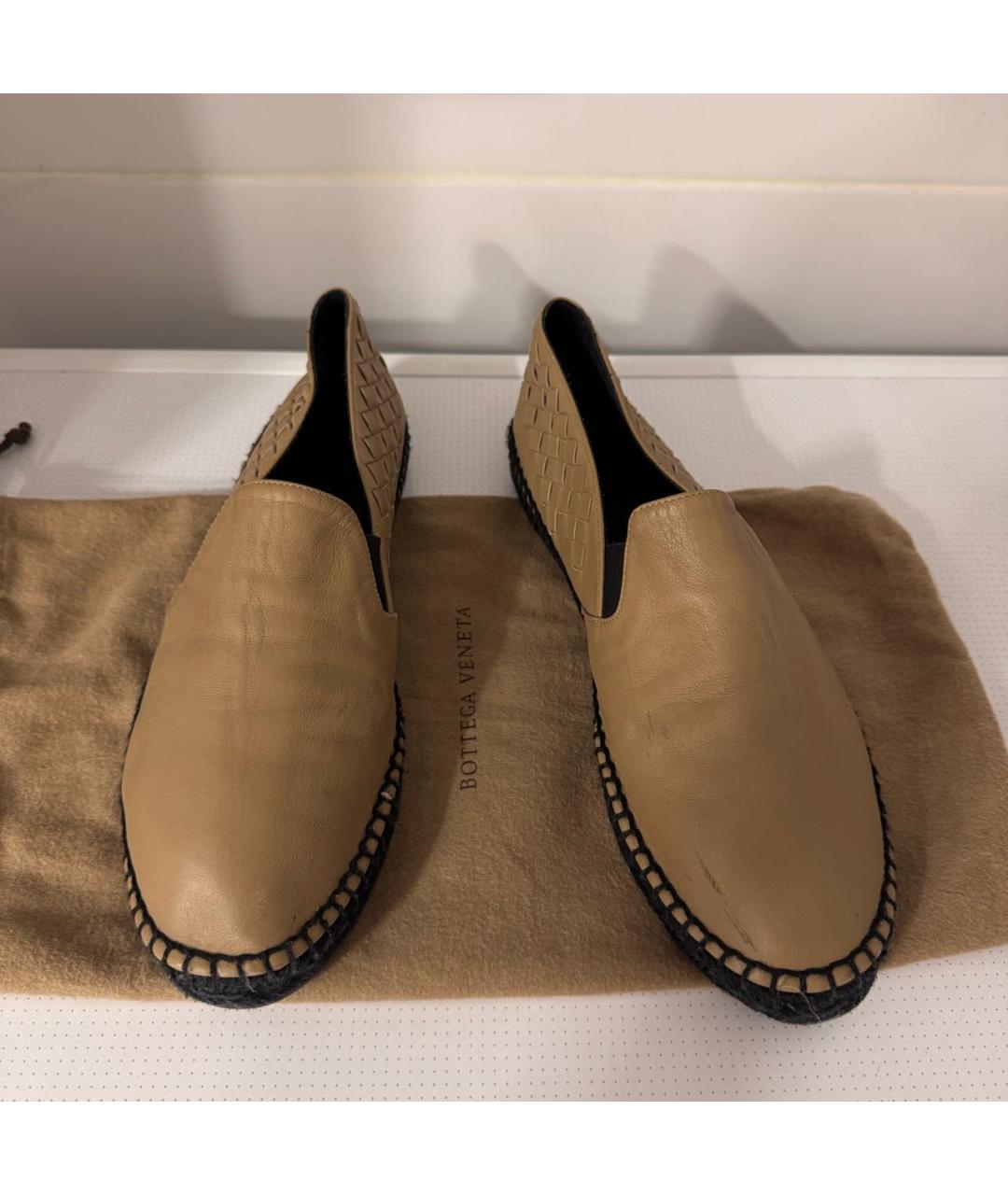 BOTTEGA VENETA Коричневые кожаные эспадрильи, фото 7