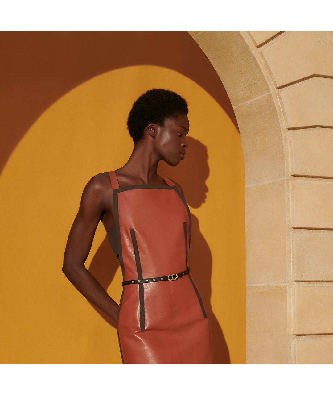 HERMES Розовый кожаный ремень, фото 3