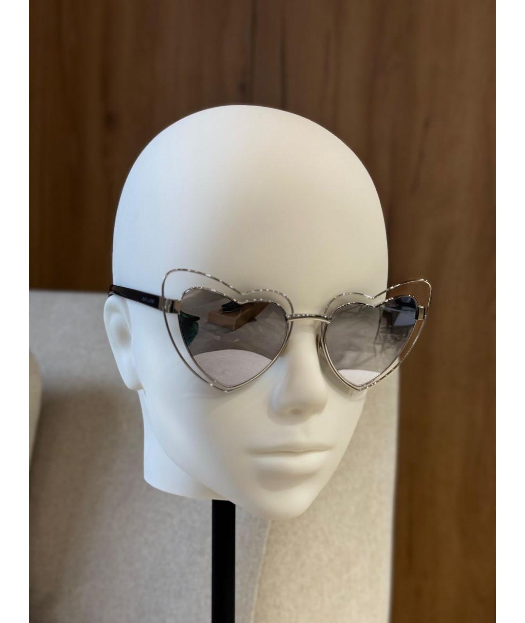 SAINT LAURENT Серые пластиковые солнцезащитные очки, фото 2