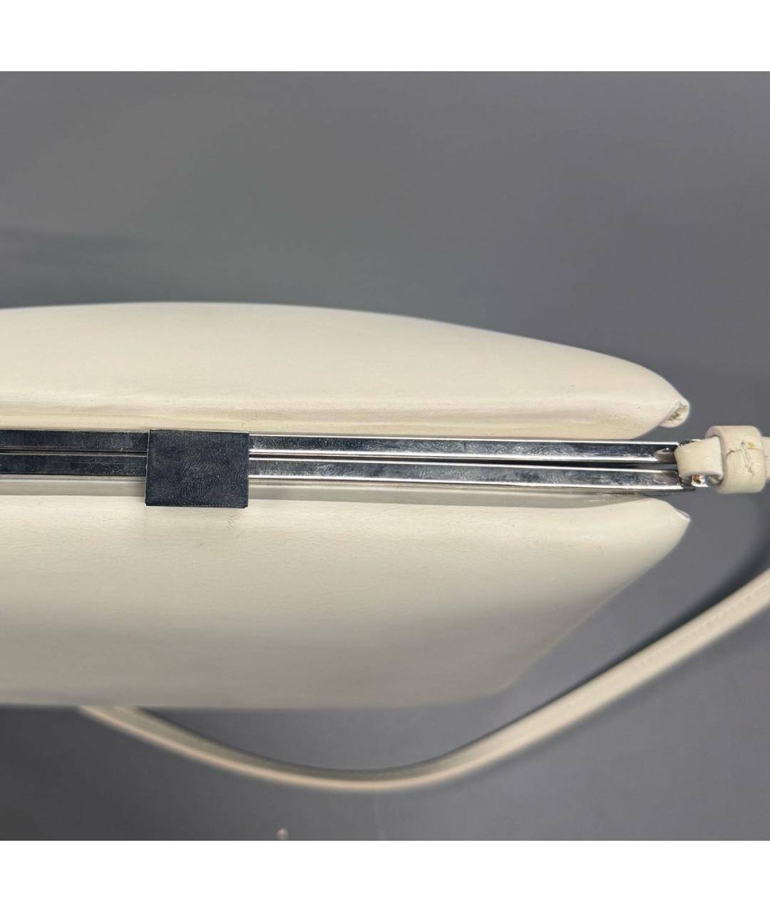 JIL SANDER Белая кожаная сумка через плечо, фото 8