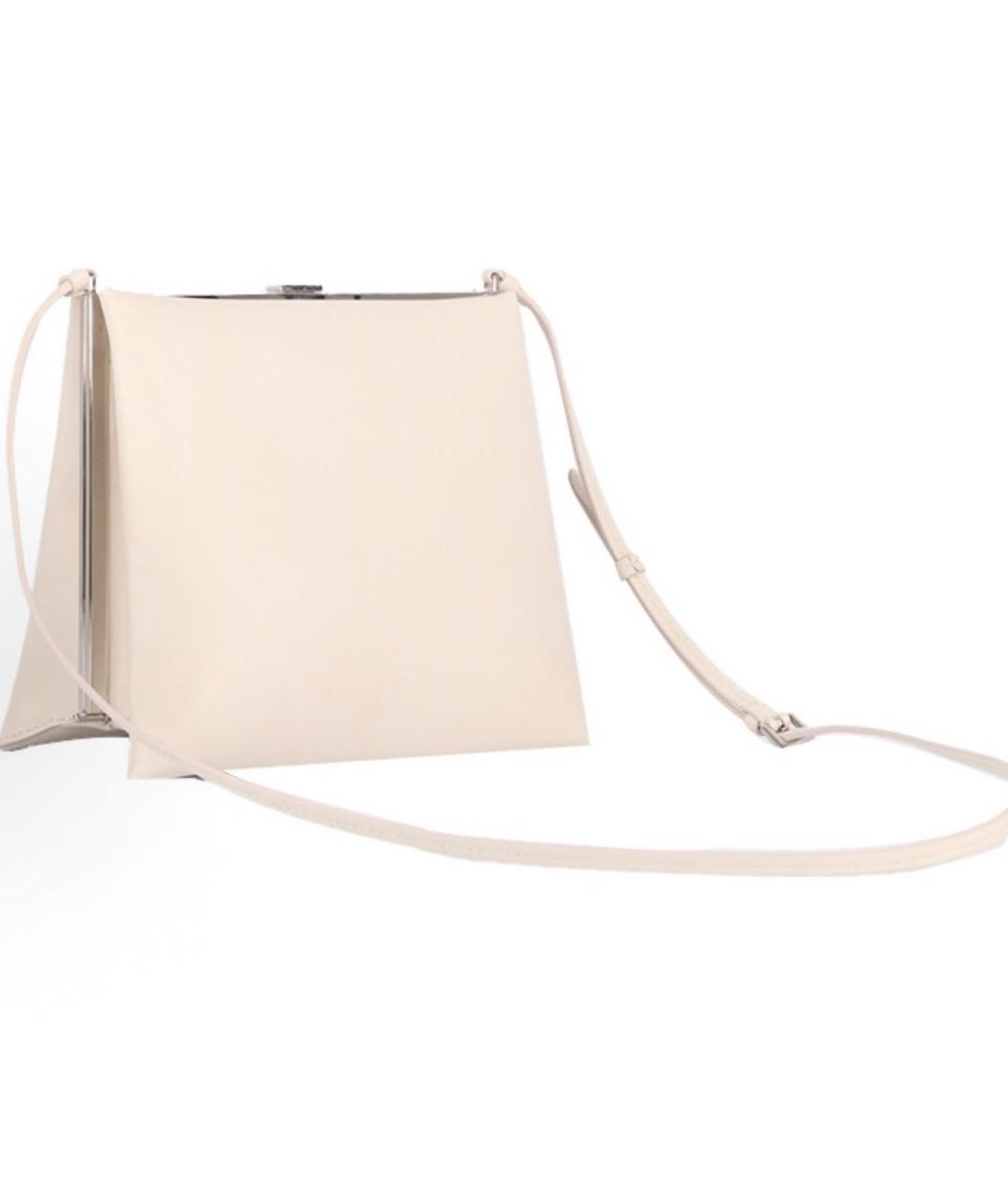 JIL SANDER Белая кожаная сумка через плечо, фото 2