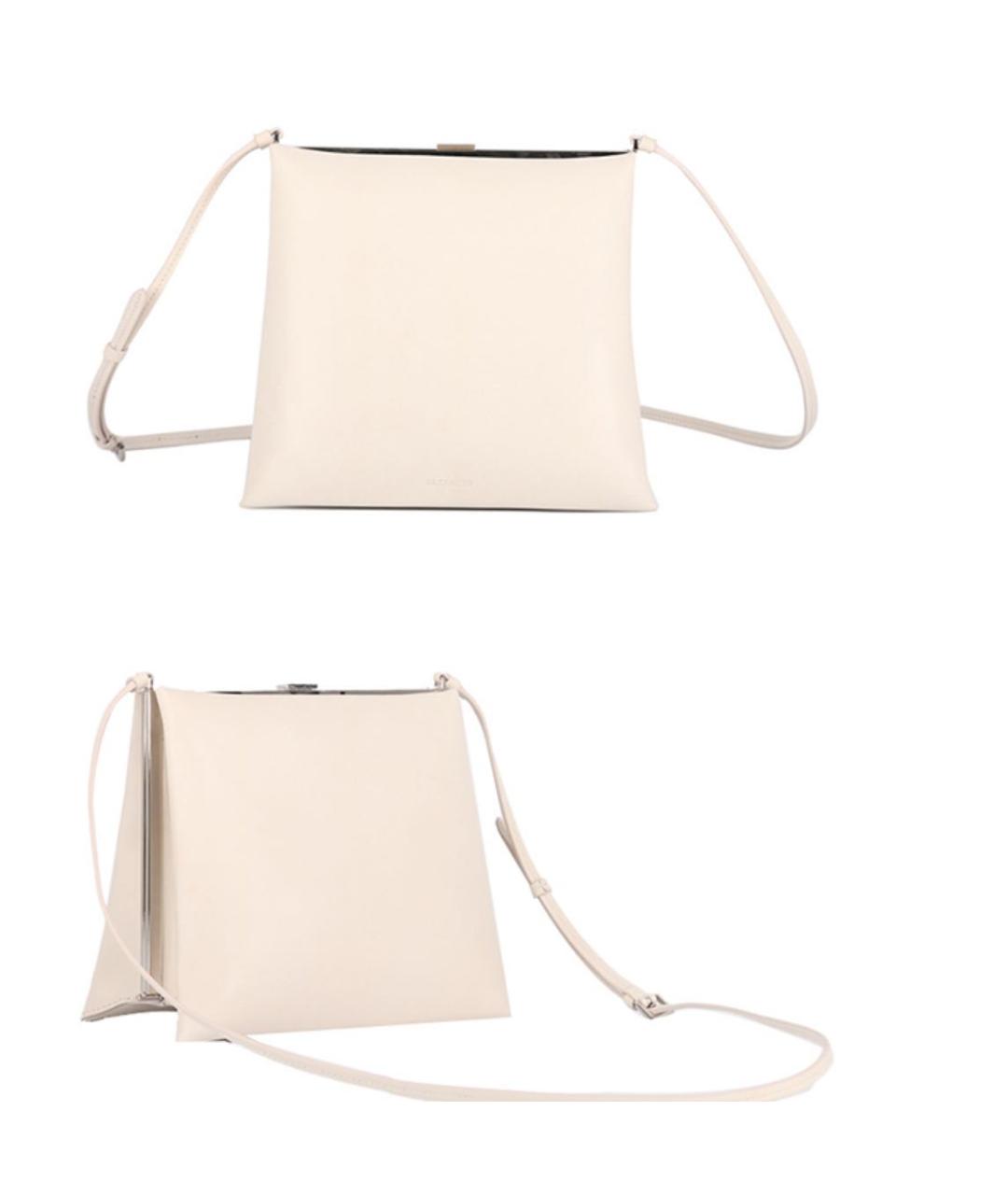 JIL SANDER Белая кожаная сумка через плечо, фото 4