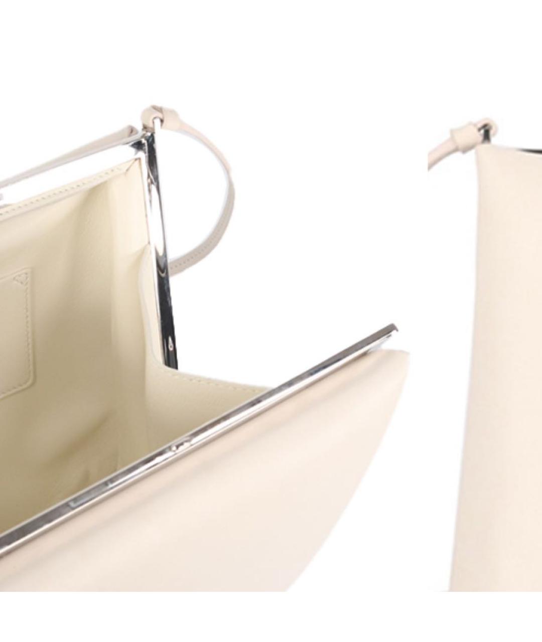 JIL SANDER Белая кожаная сумка через плечо, фото 3