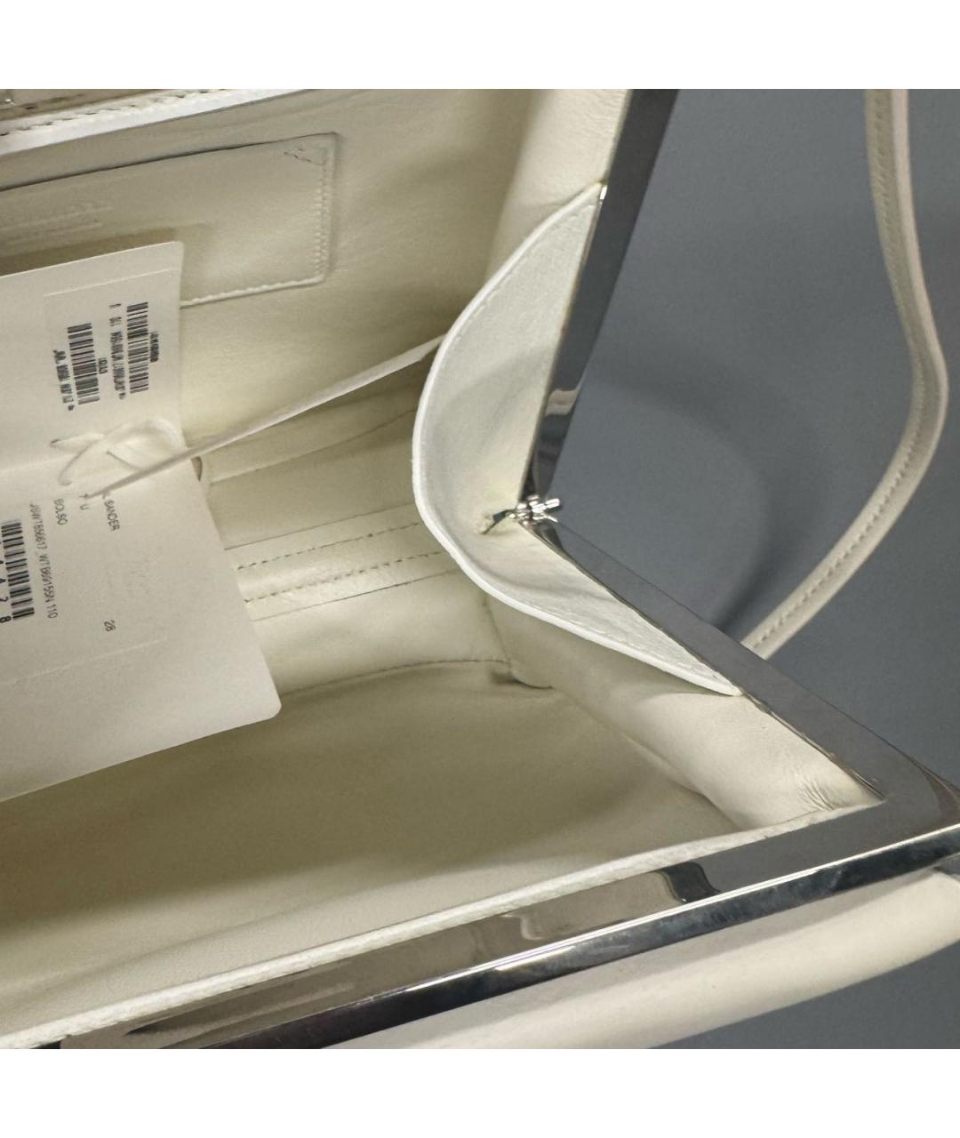 JIL SANDER Белая кожаная сумка через плечо, фото 7