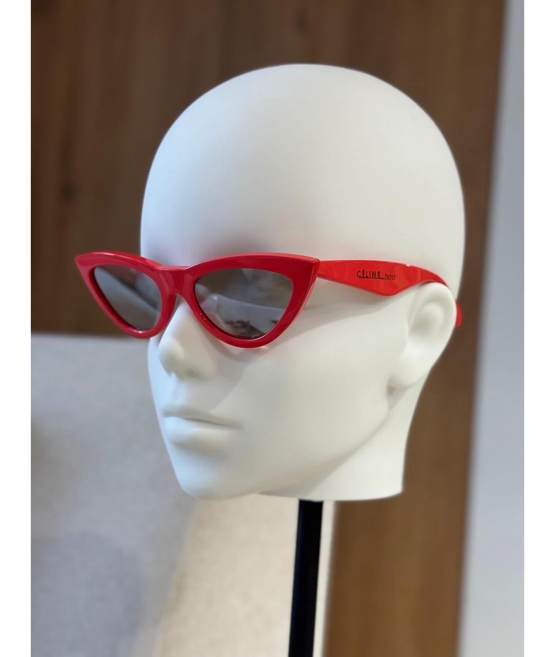 CELINE Красные пластиковые солнцезащитные очки, фото 3