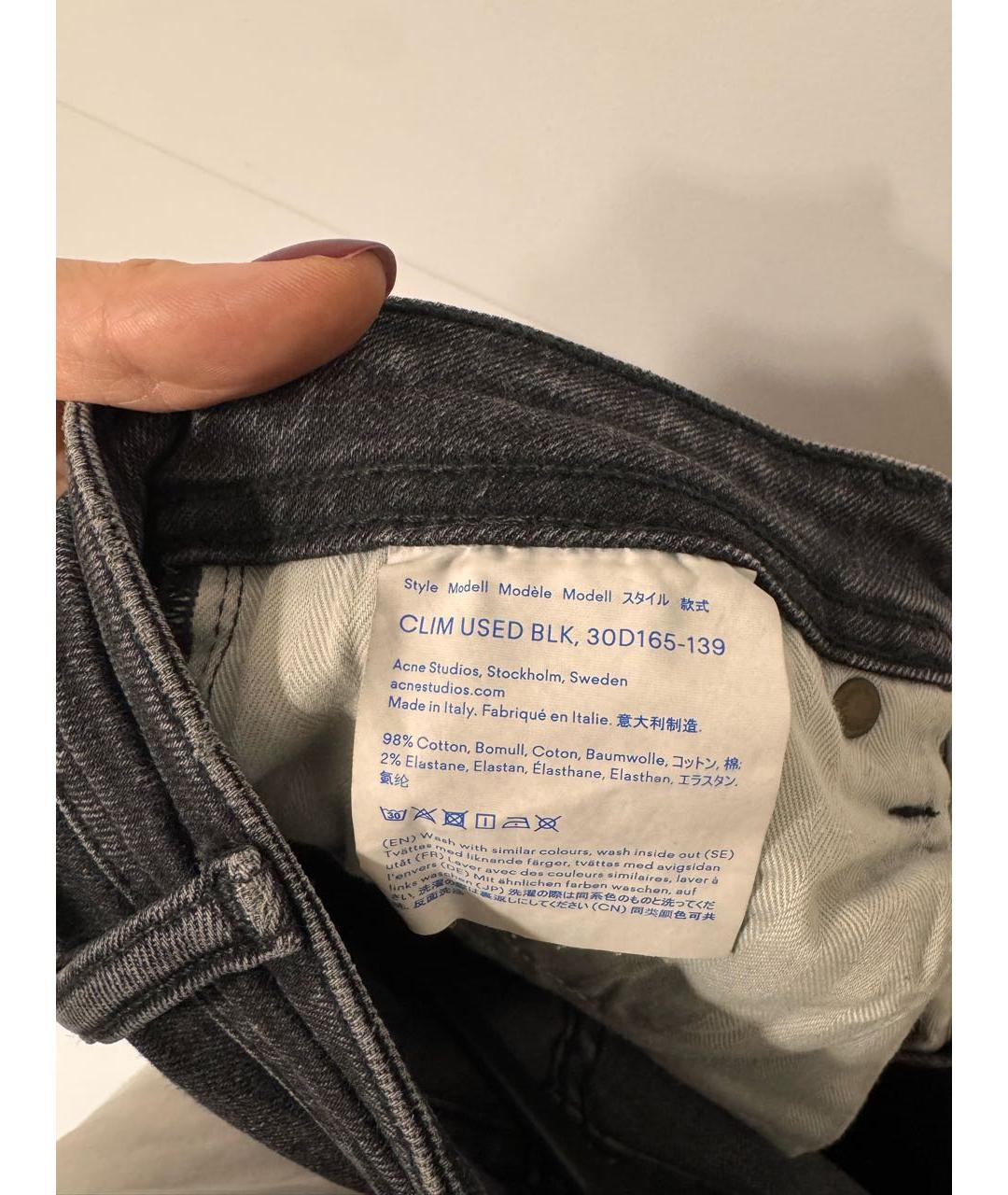 ACNE STUDIOS Серые джинсы слим, фото 6