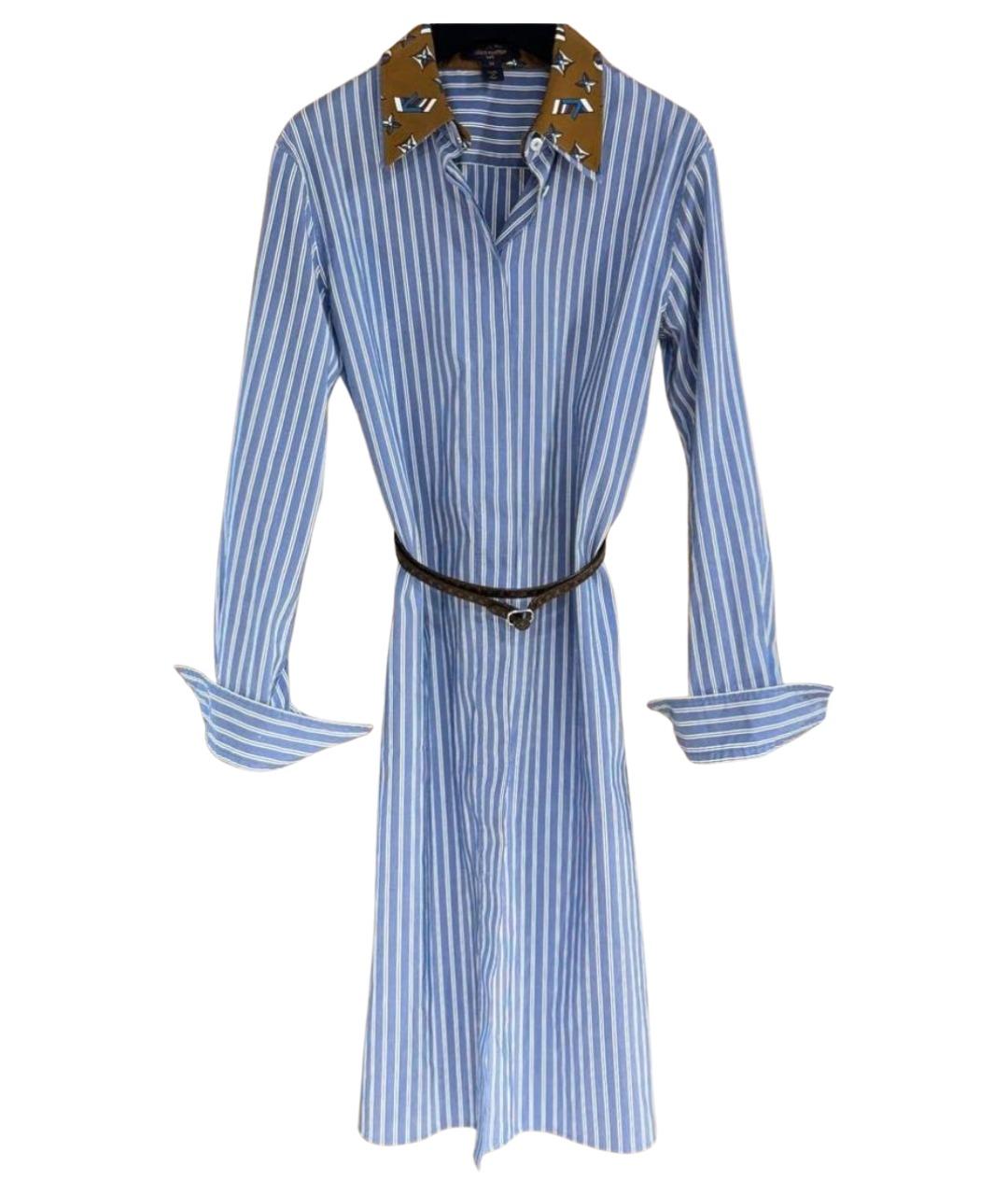 LOUIS VUITTON Голубое хлопковое повседневное платье, фото 1