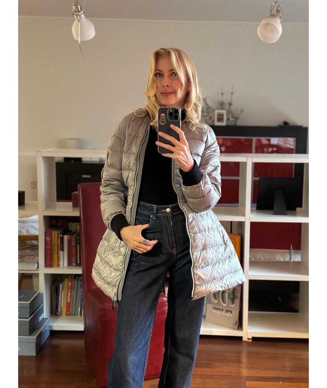 RED VALENTINO Серебрянный пуховик, фото 7