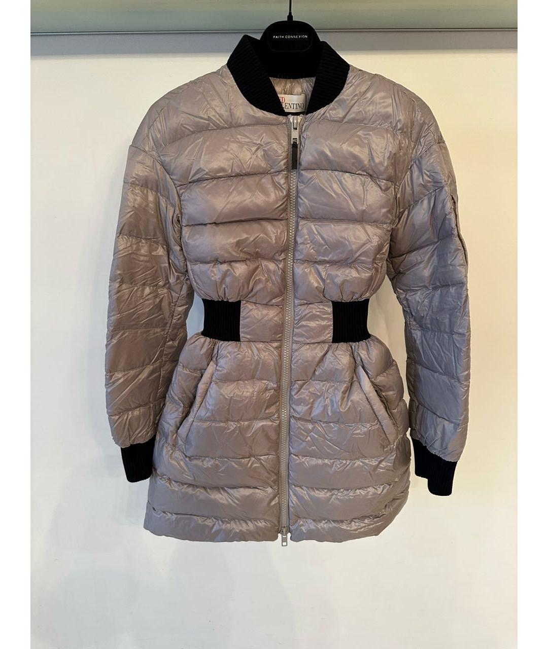 RED VALENTINO Серебрянный пуховик, фото 9