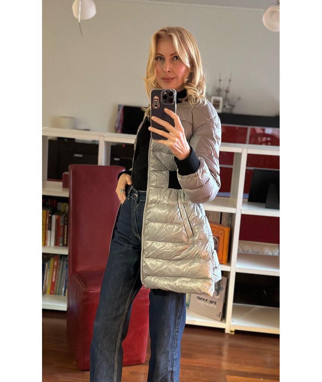 RED VALENTINO Серебрянный пуховик, фото 8