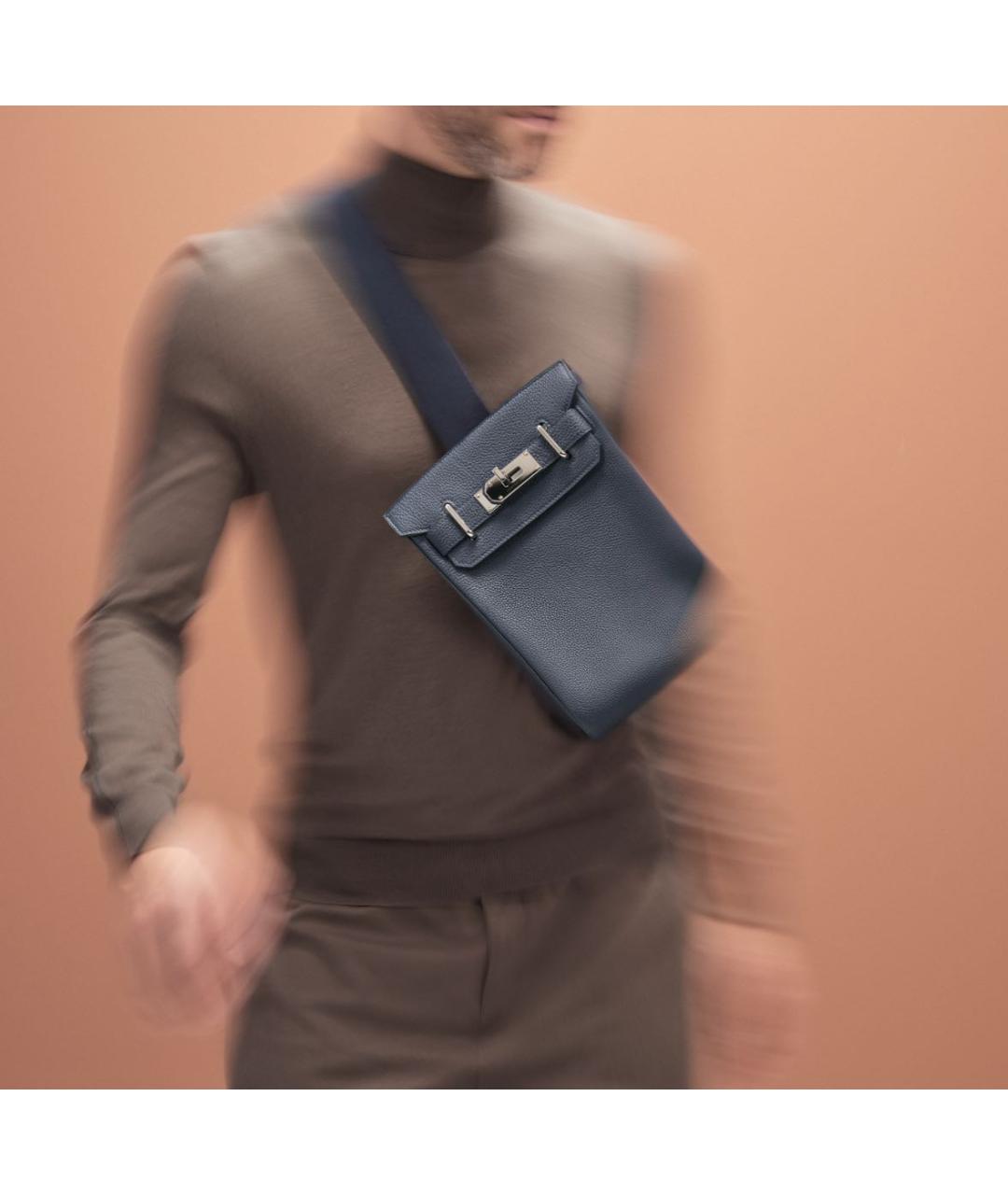 HERMES Серая кожаная сумка на плечо, фото 4