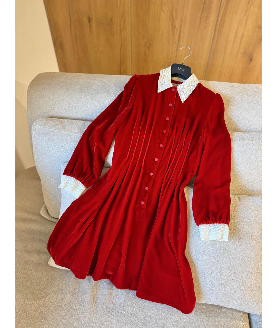 CHRISTIAN DIOR Красное повседневное платье, фото 4