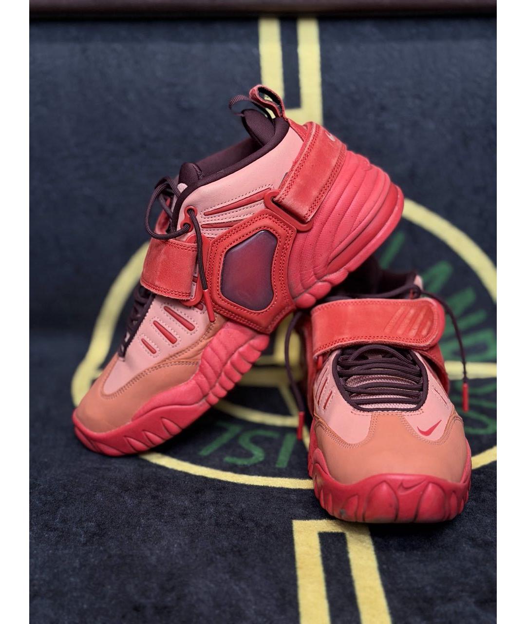 NIKE Оранжевое нубуковые высокие кроссовки / кеды, фото 3