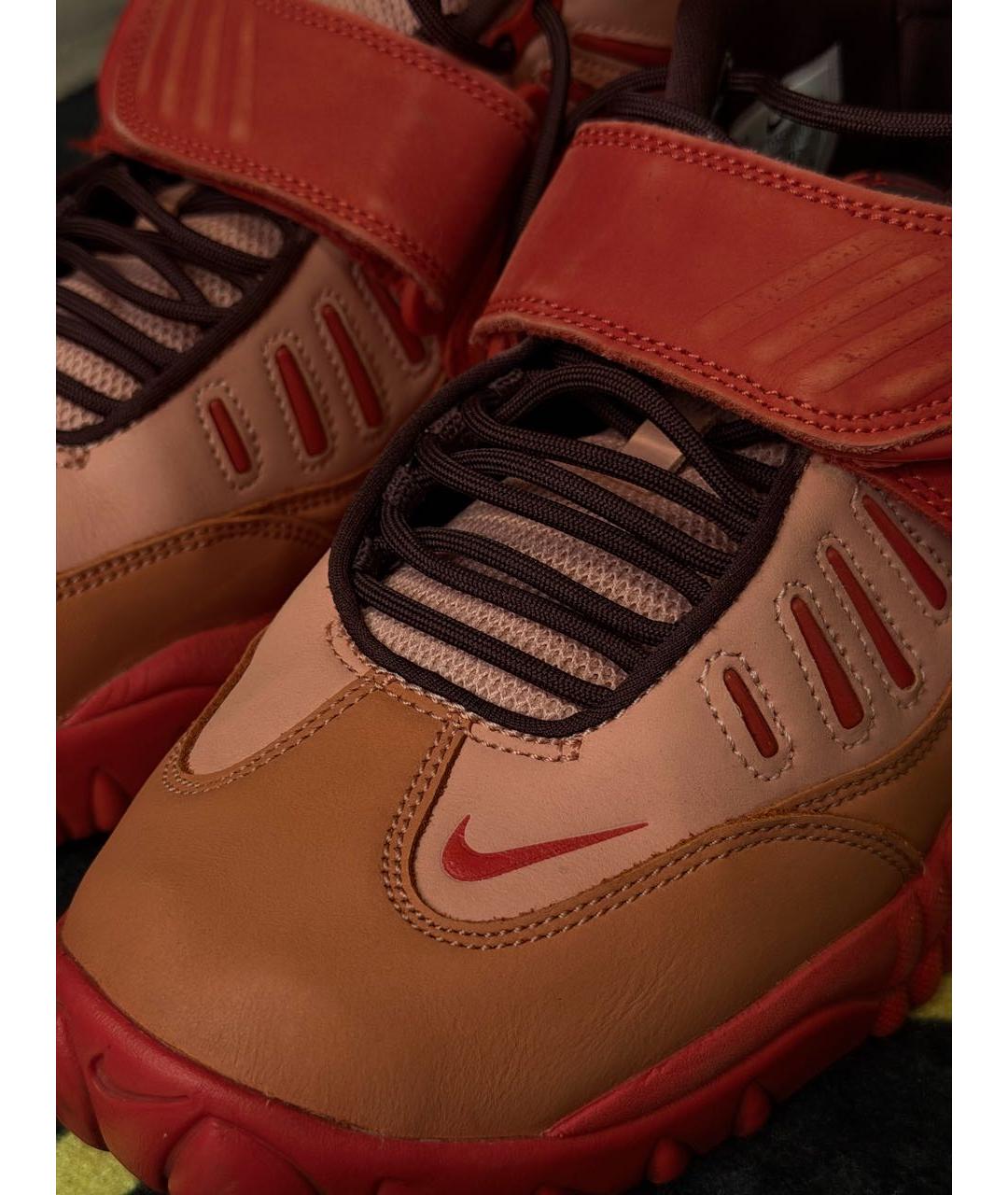 NIKE Оранжевое нубуковые высокие кроссовки / кеды, фото 5