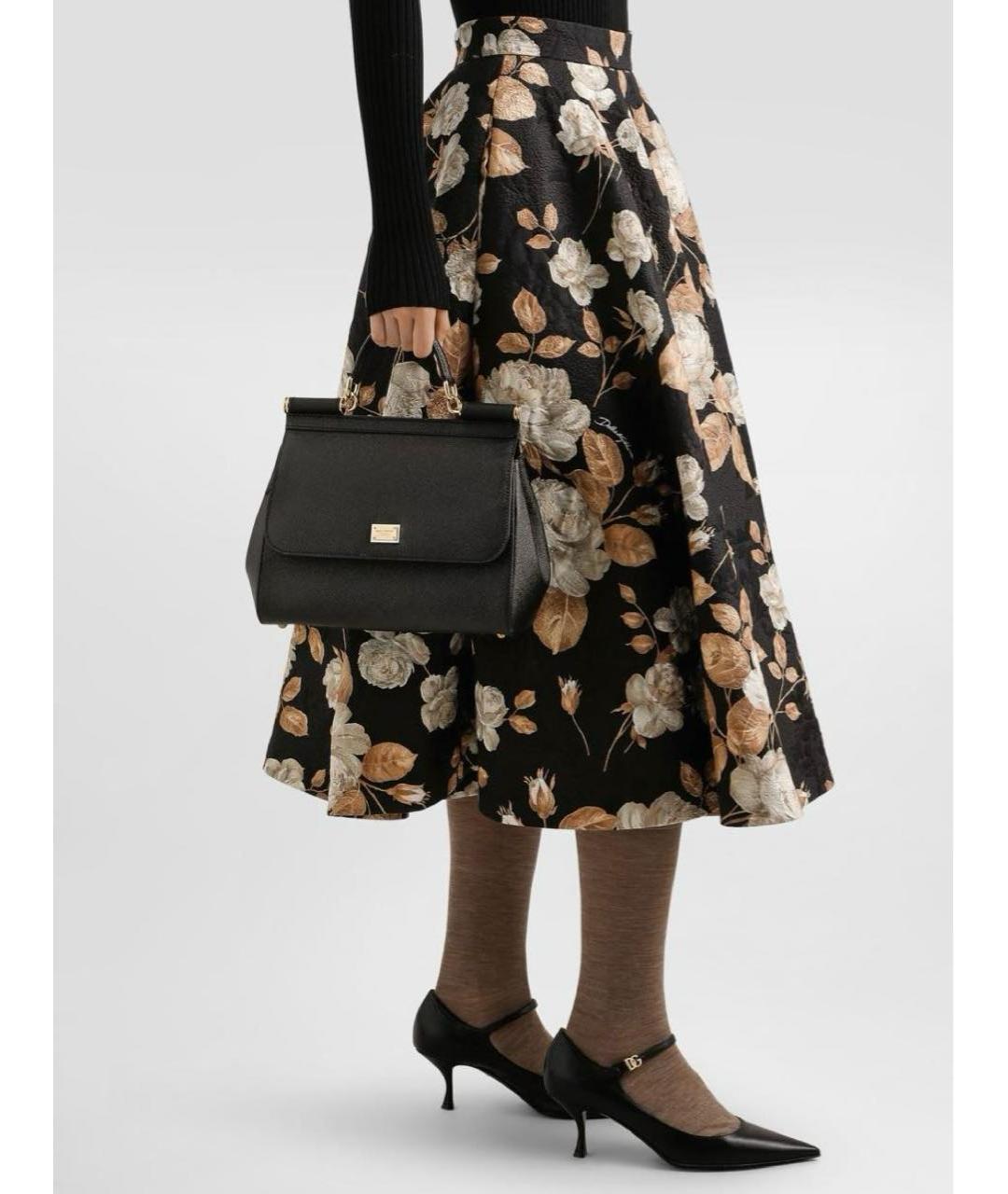 DOLCE&GABBANA Черная кожаная сумка через плечо, фото 4