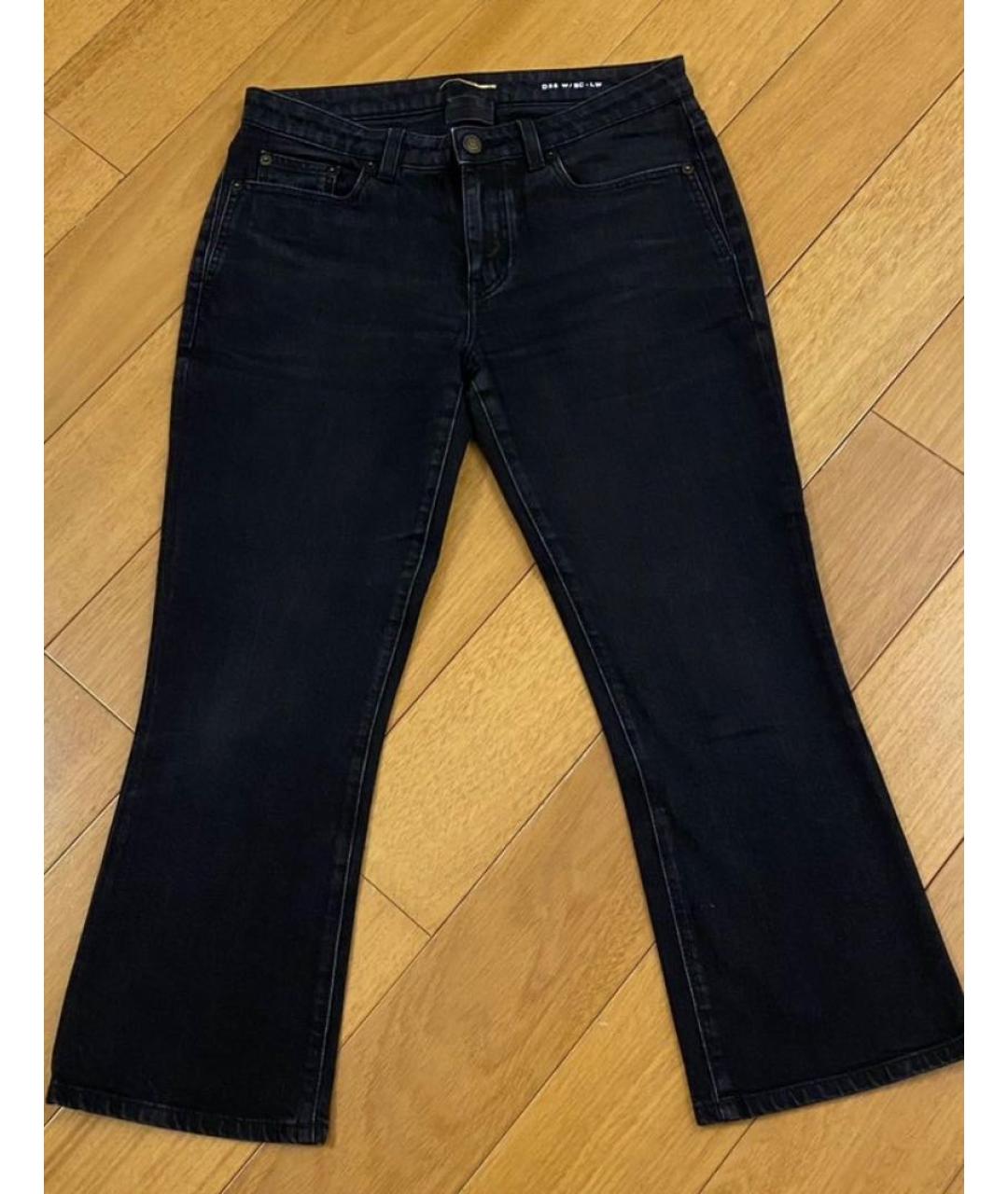 SAINT LAURENT Черные хлопковые джинсы клеш, фото 7